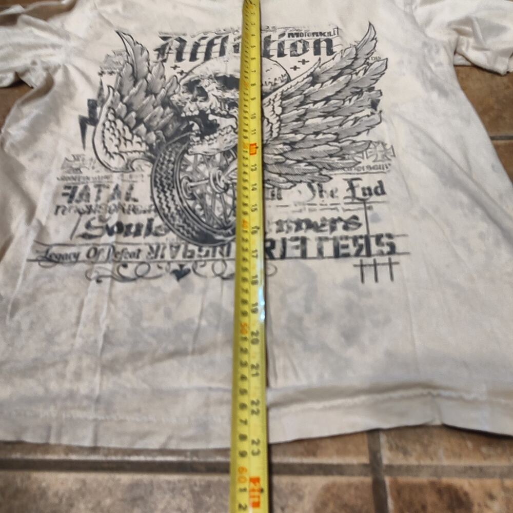 Affliction Live Fast Skull Wings T-Shirt Size Large - Picture 8 of 8